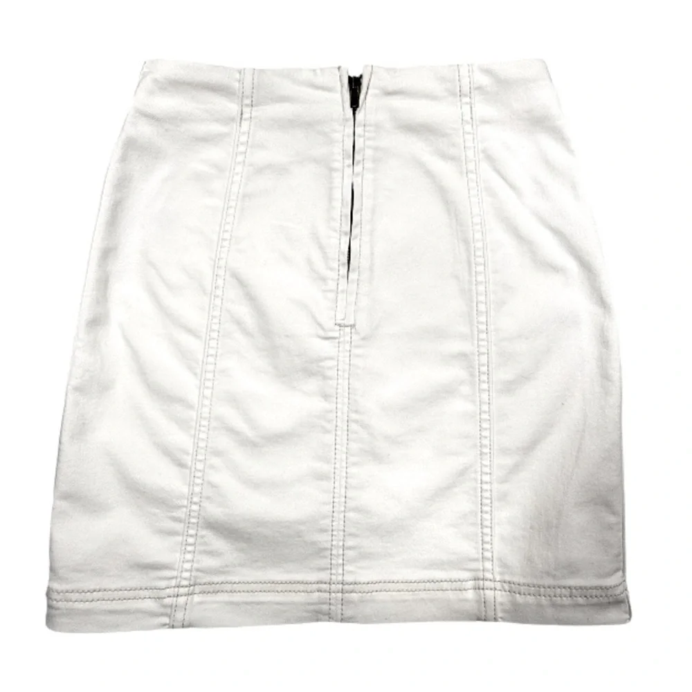 FREE PEOPLE | Modern Femme White Denim Mini Skirt Summer Beach Vacation Resort